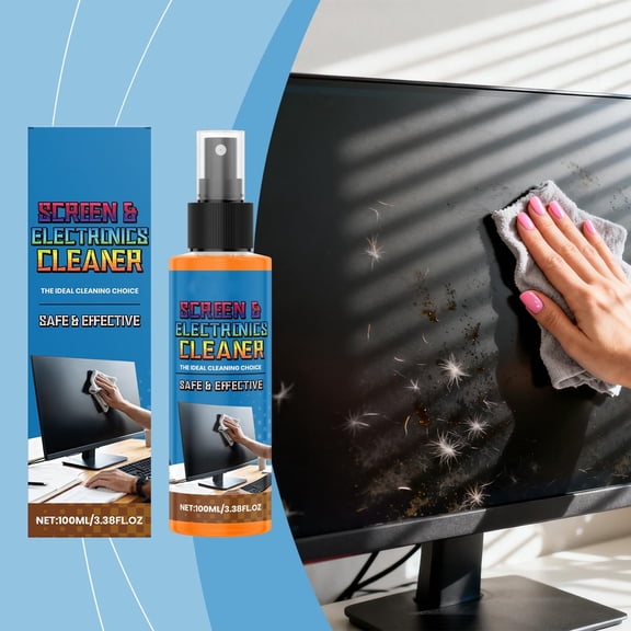 3.38 fl oz Screen Cleaner Spray, Multi-Device Smudge & Fingerprint Remover, Fast Drying Streak-Free Cleaning Solution for Laptop, Phone, Tablet, Monitor and Electronic Screens
