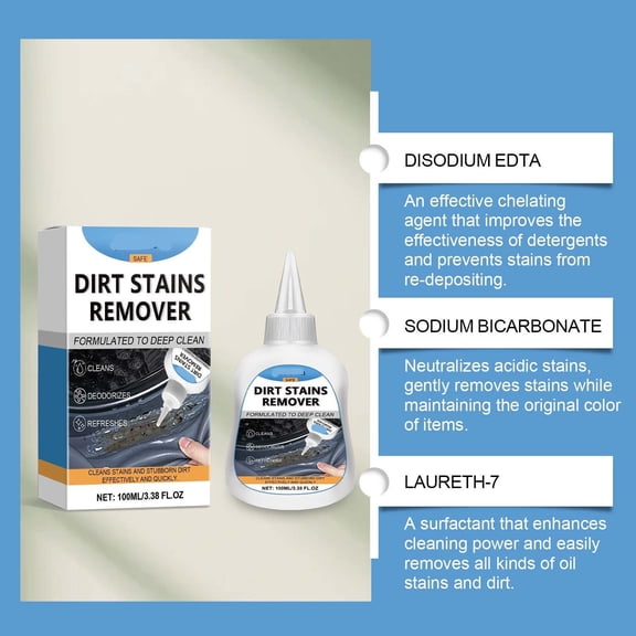 3.38 fl oz Stain Removal Gel Cleaner, Multi-Purpose Strong Degreasing Gel, Rust Grease & Stubborn Dirt Remover, Gentle Deep Cleaning Gel for Kitchen, Bathroom and Multi Household Surfaces