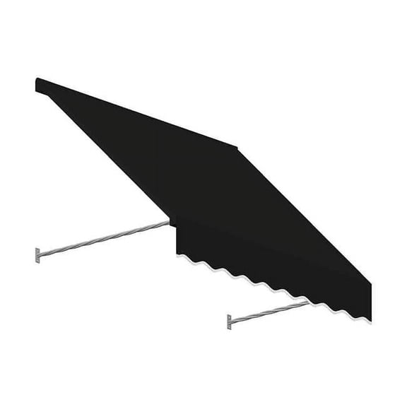 3.38 ft. Santa Fe Twisted Rope Arm Window & Entry Awning, Black - 44 x 36 in.