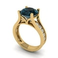 thumbnail image 1 of 3.39 ct Brilliant Round Cut Natural London Blue Topaz 14k Yellow Gold Solitaire with Accents Engagement Bridal Wedding Ring Band Set size 4.5, 1 of 7