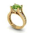 thumbnail image 1 of Clara Pucci 18K Yellow Gold 3.39 Natural Peridot Engraveable Engagement Ring + Wedding Band Set, 1 of 7
