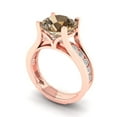 thumbnail image 1 of 3.39 ct Brilliant Round Cut Champagne 14k Rose Gold Solitaire with Accents Engagement Bridal Wedding Ring Band Set size 4.25, 1 of 7