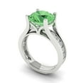 thumbnail image 1 of 3.39 ct Brilliant Round Cut Green Zircon 14k White Gold Solitaire with Accents Engagement Bridal Wedding Ring Band Set size 5, 1 of 7