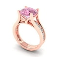 thumbnail image 1 of 3.39 ct Brilliant Round Cut Pink Zircon 14k Rose Gold Solitaire with Accents Engagement Bridal Wedding Ring Band Set size 6.5, 1 of 7