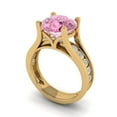 thumbnail image 1 of 3.39 ct Brilliant Round Cut Pink Zircon 14k Yellow Gold Solitaire with Accents Engagement Bridal Wedding Ring Band Set size 11, 1 of 7