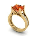 thumbnail image 1 of 3.39 ct Brilliant Round Cut Red Zircon 14k Yellow Gold Solitaire with Accents Engagement Bridal Wedding Ring Band Set size 6.25, 1 of 7
