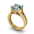 thumbnail image 1 of 3.39 ct Brilliant Round Cut Blue Moissanite 14k Yellow Gold Solitaire with Accents Engagement Bridal Wedding Ring Band Set size 4, 1 of 7