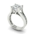 thumbnail image 1 of 3.39 ct Brilliant Round Cut Moissanite 18K White Gold Solitaire with Accents Engagement Bridal Wedding Ring Band Set size 4.5, 1 of 7