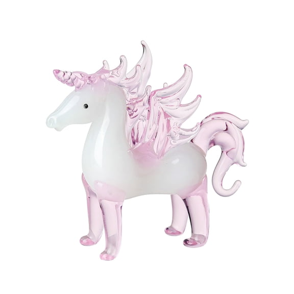 3.39in Glass Pegasus Figurines Crystal Glass Pegasus Collectible Figurines Tiny Glass Animals Ornament for Home Decor,Pink