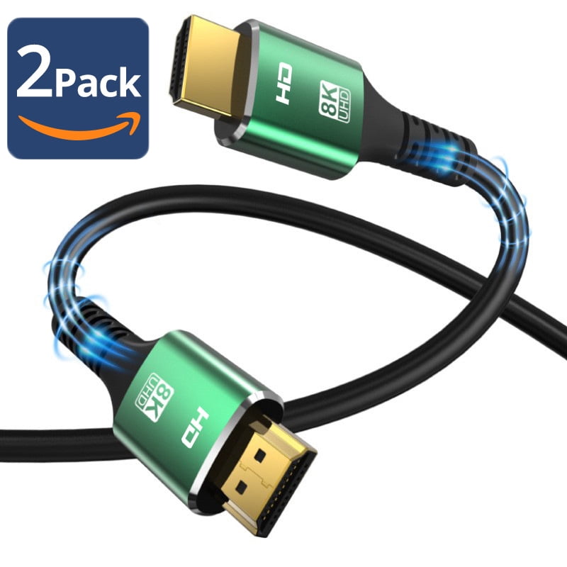 [3.3FT 2-Pack] 8K HDMI 2.1 Cable, 48Gbps Certified High Speed HDMI Cord ...