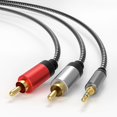 3.3FT RCA to 3.5mm Audio Cable, 3.5mm 1/8 to 2Male Audio Auxiliary