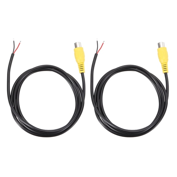 3.3FT RCA to Bare Wire Speaker Cable, 22AWG Replacement Yellow RCA Female Plug to Open End Pigtail Audio Cable Connector Adapter for Amplifier, Home Audio Speakers, Pack of 2