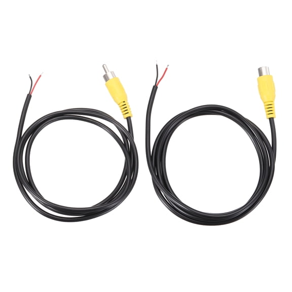 3.3FT RCA to Bare Wire Speaker Cable, 22AWG Replacement Yellow RCA Male Female Plug to Open End Pigtail Audio Cable Connector Adapter for Amplifier, Home Audio Speakers, Pack of 2