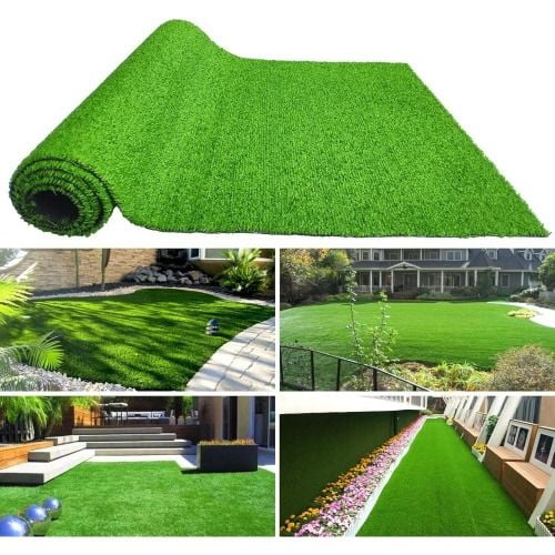 3.3FT x 32.3FT Artificial Grass Turf 0.8" 4-Tone Synthetic Fake Grass, Indoor Outdoor Drainage Astroturf for Garden Yard Patio Balcony RLB