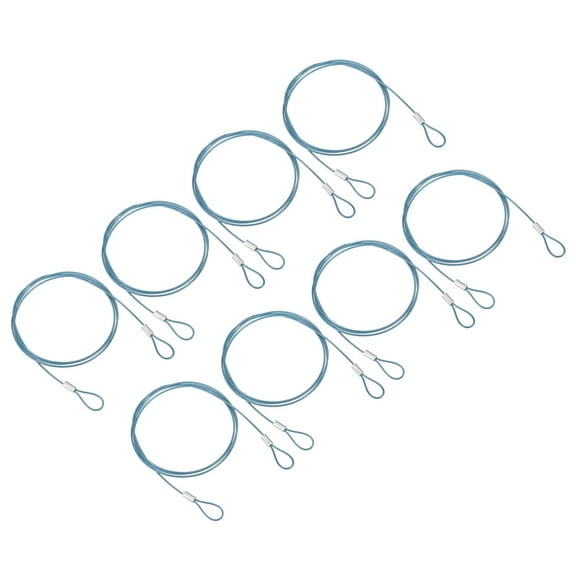 Uxcell Safety Cable Lock Stainless Steel Security Wire Rope with Double Loop for Luggage Lock Blue