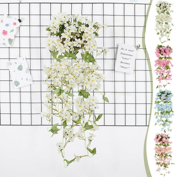 3.3Ft Dmuso Artificial Hanging Flowers for Outdoors Reusable UV Resistant Wisteria Hanging Flowers Fake Flowers for Wall Home Room Garden Wedding Indoor Outdoor Spring Summer Decoration