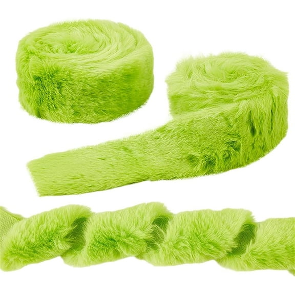 3.3Yard Fur Fabric Trim Lime Green Christmas Fur Trim Fluffy Craft Ribbon Shaggy Fur for Christmas Tree Garlands Decor DIY Craft Costume Sewing 2 Inch Wide