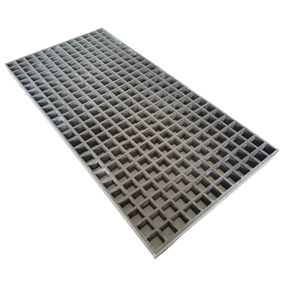 3.3ft*1.6ft Fiberglass FRP Grating Rectangular Mesh Floor Grating 1.5" Thickness Gray