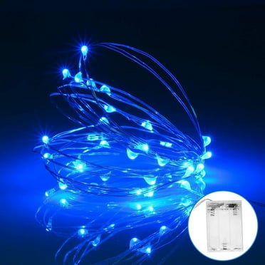3.3ft 10 LED Copper Wire Fairy String Lights Battery Operated for Indoor Home Bedroom Wedding DIY Party Christmas Festival Decorations (Blue)