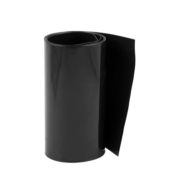 3.3ft 103mm Flat 65mm Dia Heat Shrink Tubing Black for 18650 Battery