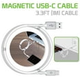 thumbnail image 1 of Cellet 3.3-Feet / 1-Meter Magnetic Self Winding USB-C Charging and Data Sync Cable Compatible with Apple iPhone, Samsung Galaxy, GPS and Tablets & Android Devices - White, 1 of 10