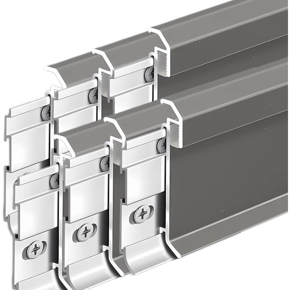 3.3ft Aluminum Channel Skirting, 6 Pack H6cm LED Baseboard Profile Trim, Durable Metal Skirting Cove Base Floor Molding & Trim for Living Room Bedroom Kitchen Dining Room(Gray)