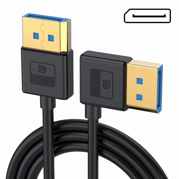 3.3ft Display Port 1.4 Extension Cable 90 Degree DP 8K60Hz 4K144Hz Video Audio Cord for Laptop PC Monitor,Left Bend