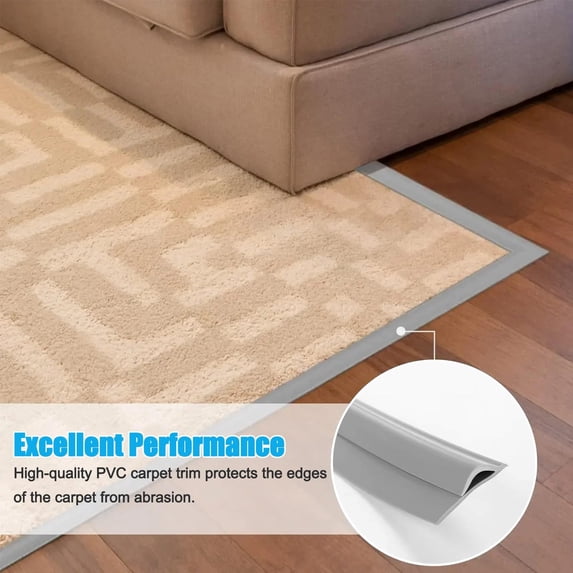 3.3ft Floor Edging Strip Self Adhesive, Durable Carpet Edge Trim for Tile and Carpet