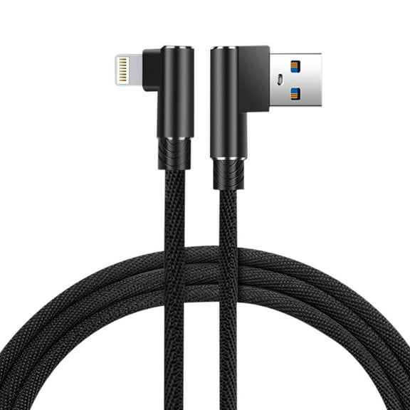 3.3ft Nylon Braided 8 Pin Usb 2.0 Data Cable In Black