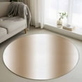 thumbnail image 1 of 3.3ft Round Rug, Khaki White Ombre Non-Skid Rubber Backing Large Area Rugs - Living Room Bedroom Home Office, Modern Abstract Art Farmhouse Gradient Indoor Floor Mat Carpets Washable Rug, 1 of 9