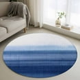 thumbnail image 1 of 3.3ft Round Rug, Navy Blue Ombre Non-Skid Rubber Backing Large Area Rugs - Living Room Bedroom Home Office, Farmhouse Modern Gradient Indoor Floor Mat Carpets Washable Rug, 1 of 9