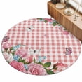 3.3ft Round Rug Pink Spring Floral Area Rugs for Living Room Bedroom ...