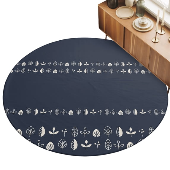 3.3ft Round Rug Rustic Botanical Area Rugs for Living Room Bedroom ...