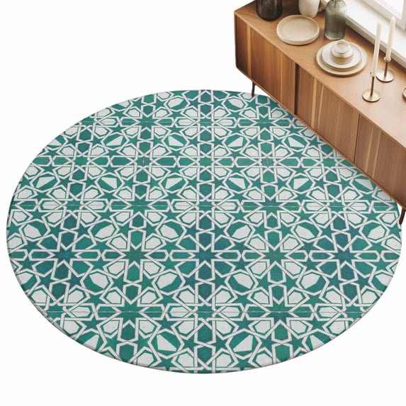 3.3ft Round Rug Teal Green Area Rugs for Living Room Bedroom Washable ...