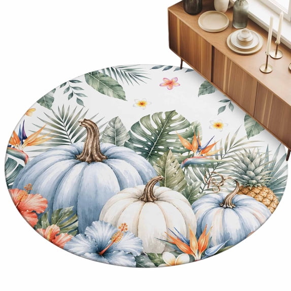3.3ft Round Rug Tropical Plants Area Rugs for Living Room Bedroom ...