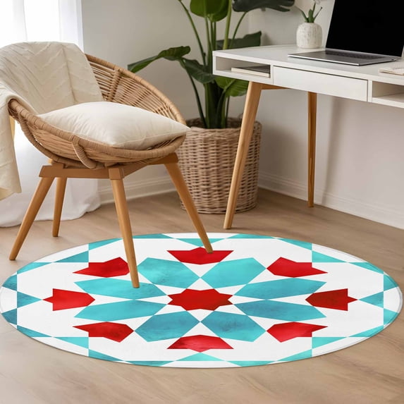 3.3ft Washable Round Rug, Country Non-Slip Circle Area Rug for Entryway ...