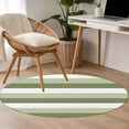 thumbnail image 1 of 3.3ft Washable Round Rug, Sage Green and White Striped Non-Slip Circle Area Rug for Entryway Bedroom, Abstract Ombre Geometric Indoor Accent Floor Mat for Home Decor, 1 of 9
