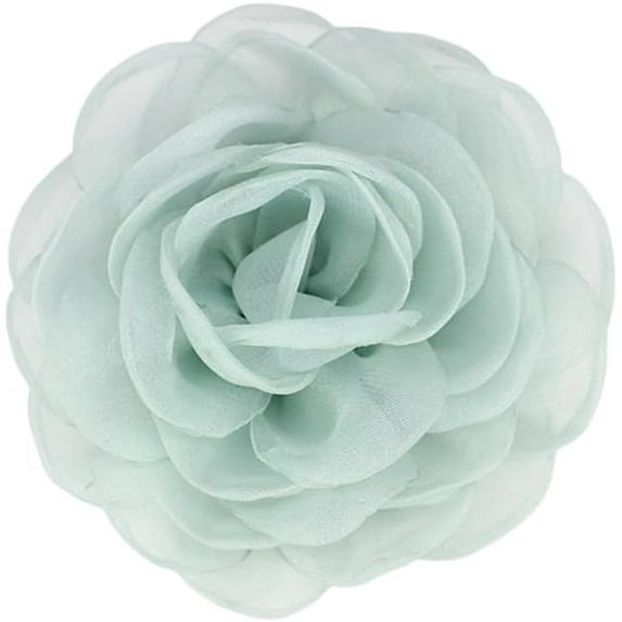 3.3in Dainty Rose Brooch for Women Floral Corsage Elegant Wedding Boutonniere Bridal Party Lapel Pins Camellia Fabric Flower for Dance Ceremony Dress Suit Clothes Accessory Classic Jewelry