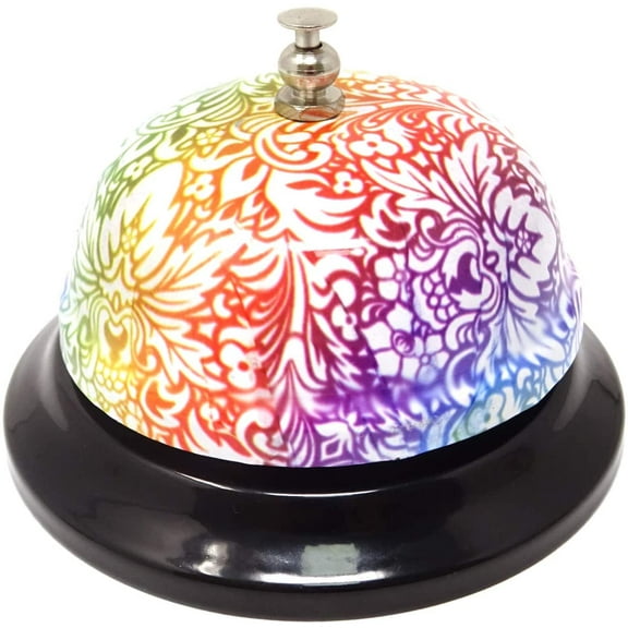 3.3inch Call Bell Customer Service Bell Game Bell Pet Training Bell (Green Flower) (C)