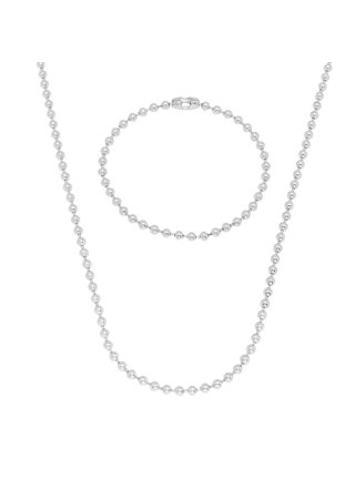 Lex & Lu Chisel Stainless Steel 2.0mm Ball Chain Necklace