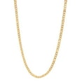 thumbnail image 1 of 3.3mm 14k Yellow Gold Plated Flat Curb Choker Chain Necklace, 20 inches + Gift Box, 1 of 6