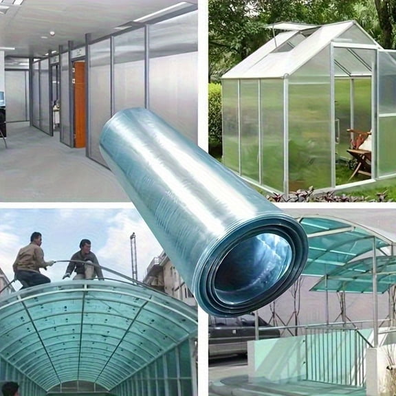 3.3x16.5ft Clear Polycarbonate Roof Panel Roll UV Insulated Waterproof Greenhouse Sunroom Canopy Cover