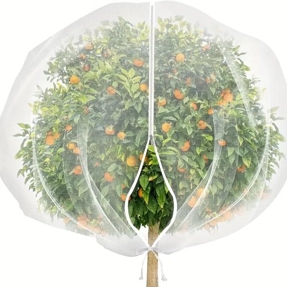 3.3x4.6 FT Insect Netting Bag with Zipper and Drawstring, Garden Bird Barrier Mesh Covers Bags,Fruit Tree Netting for Protecting Blueberry Flowers Bush Plants
