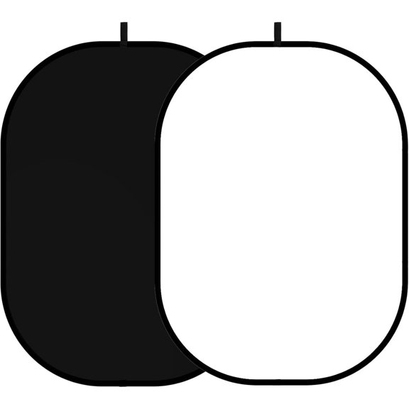 3.3x5ft/1x1.5m Chromakey Black White Backdrop with 6.23ft Stand, 2-in-1 Black Screen White Screen Collapsible Reversible Pop-Up Background Panel for Photography, Live Streaming, Video Shooting