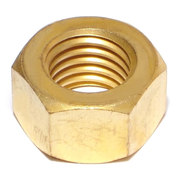 3/4"-10 Brass Coarse Thread Finished Hex Nuts (4 pcs.)