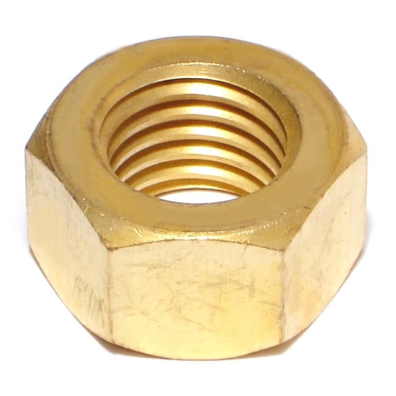 3/4"-10 Brass Coarse Thread Finished Hex Nuts (4 pcs.)