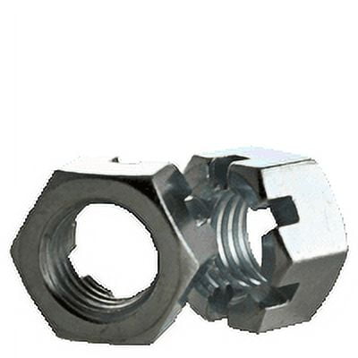 3/4"-10 Slotted Hex Nuts, Finished Pattern, Steel, Zinc CR+3 Finish (inch) (Quantity: 200)