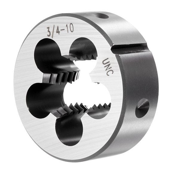 3/4"-10 UNC Round Threading Die, Right Hand Alloy Steel Machine Thread, Non-Adjustable Repair Screw Cutting Tool for Mild Steel, Copper, Aluminum