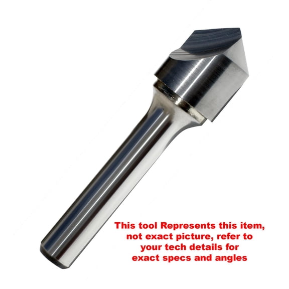 3/4" 120 Included Angle, 1 Flute Solid Carbide Head Countersink