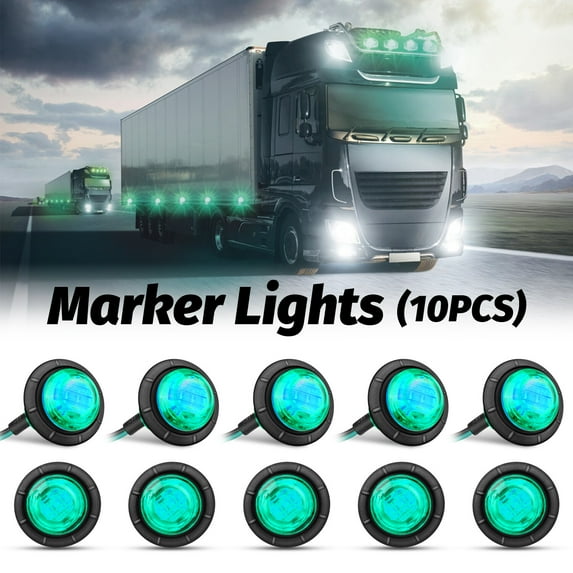3/4" 12V Marker Lights LED Truck Trailer Round Side Bullet Light Amber Red Lamps